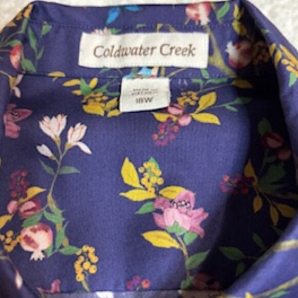 Coldwater Creek 18W Purple No Iron 3/4 length sleeve blouse - Picture 3 of 5